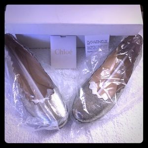Chloe Lauren Scalloped Metallic Ballerina Glitter